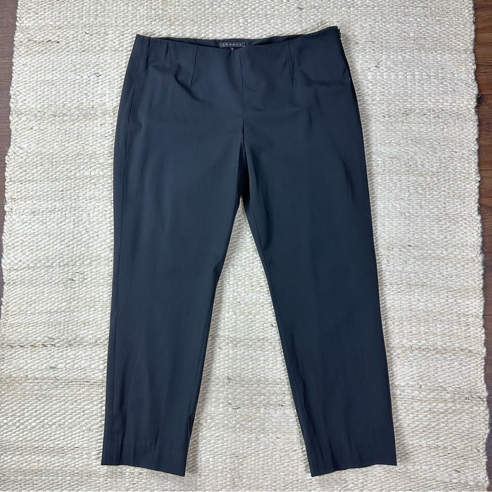Theory Sz 12 Black Work Pant  Side Zip